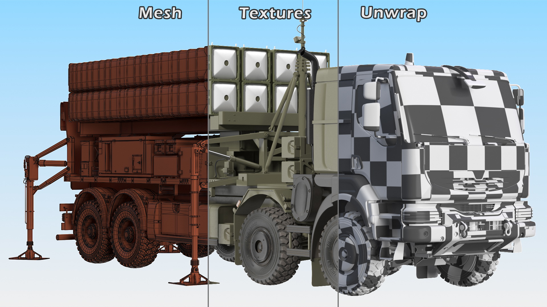 3D Mobile Medium Range Air Defense Missile System