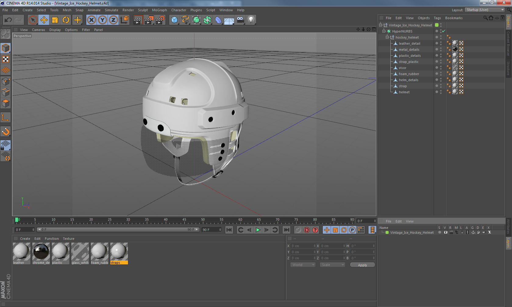 3D model Vintage Ice Hockey Helmet