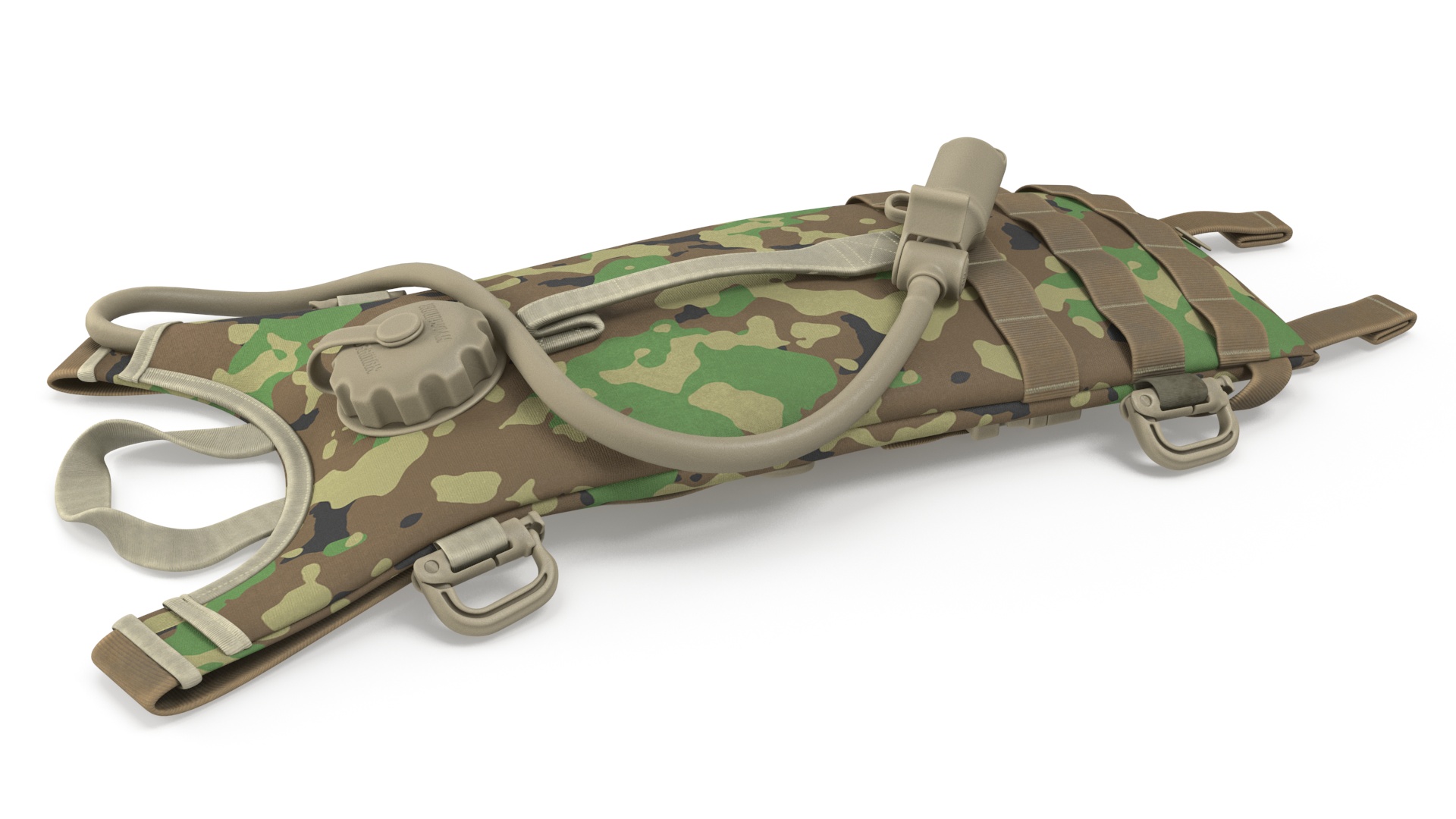 Hydration Backpack Carrier Camouflage Color Lying 3D model