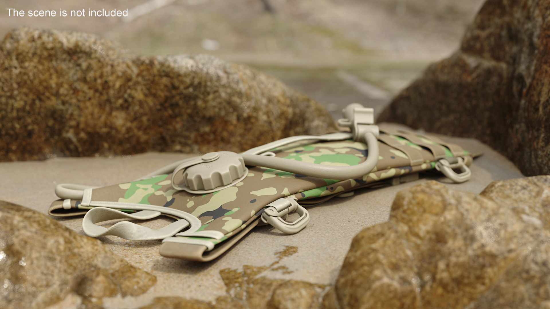 Hydration Backpack Carrier Camouflage Color Lying 3D model