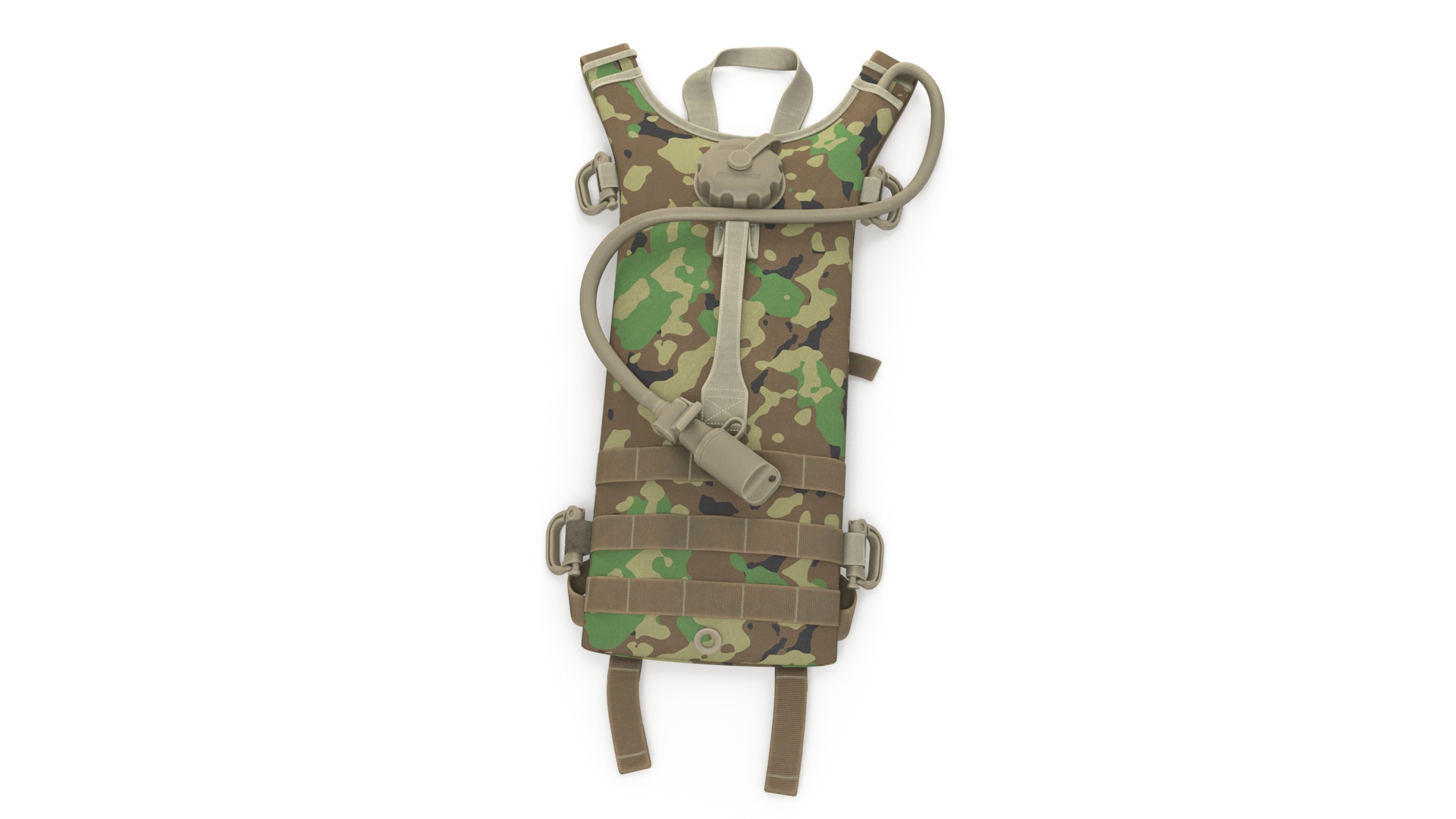 Hydration Backpack Carrier Camouflage Color Lying 3D model