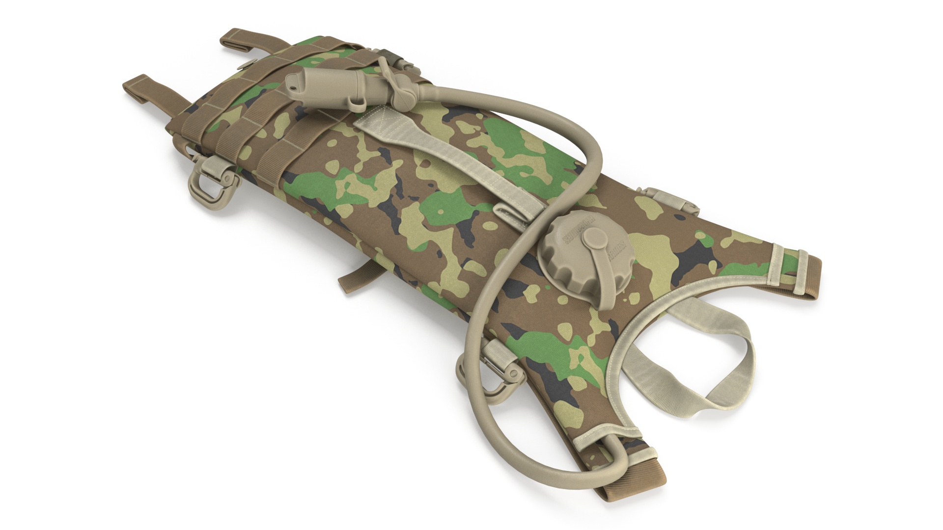 Hydration Backpack Carrier Camouflage Color Lying 3D model