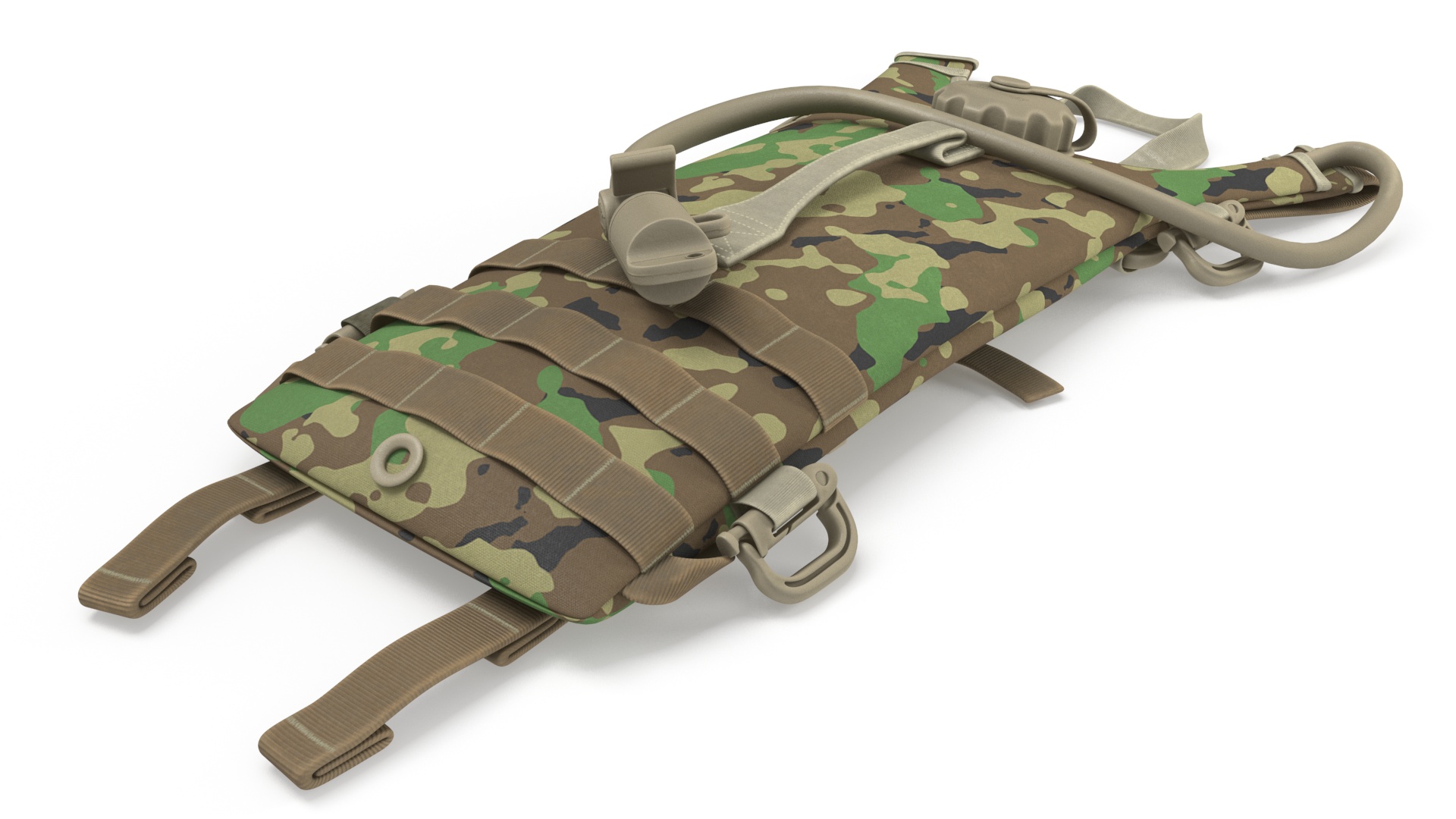 Hydration Backpack Carrier Camouflage Color Lying 3D model