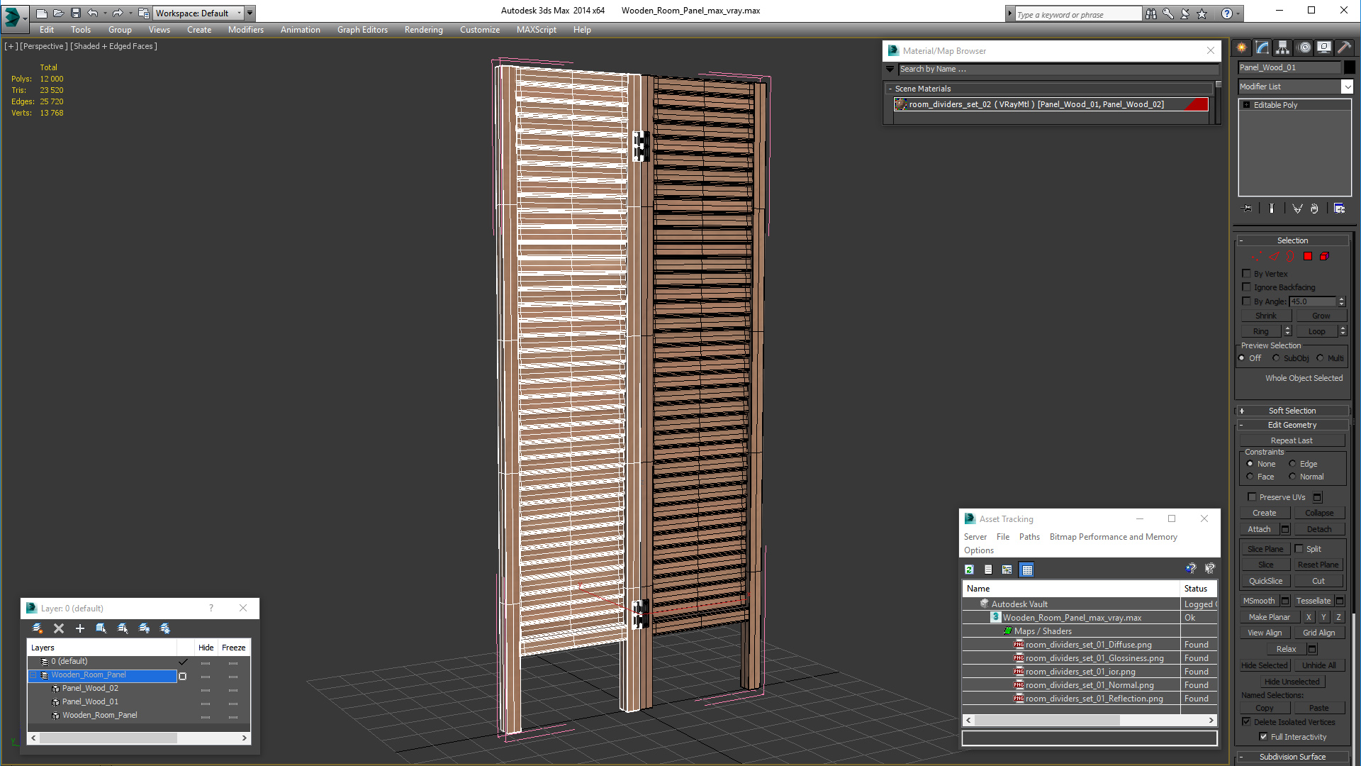 Wooden Room Panel 3D