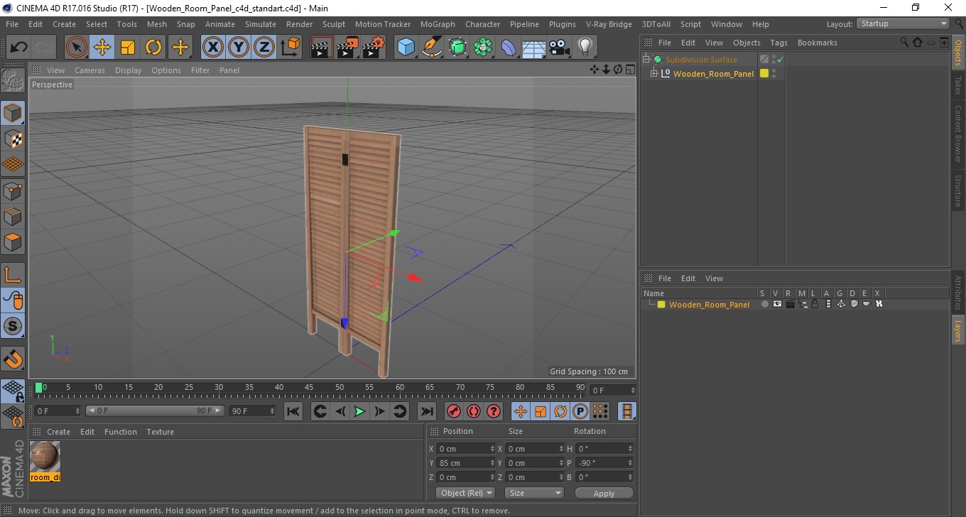 Wooden Room Panel 3D