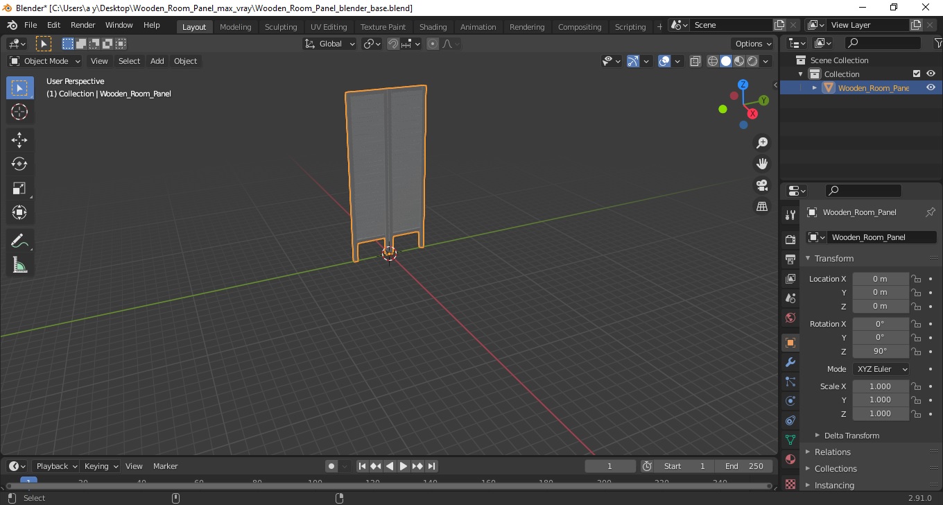 Wooden Room Panel 3D