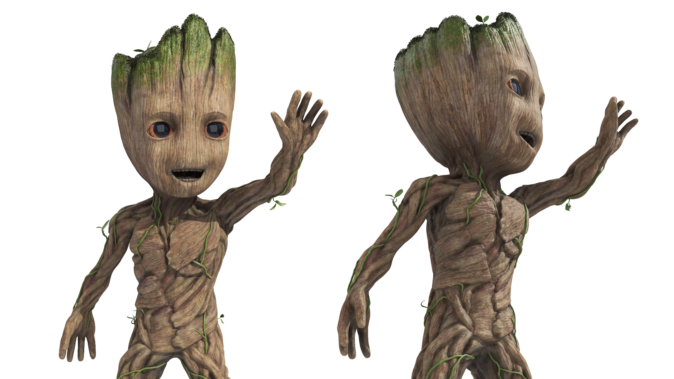 3D Groot Waving His Hand