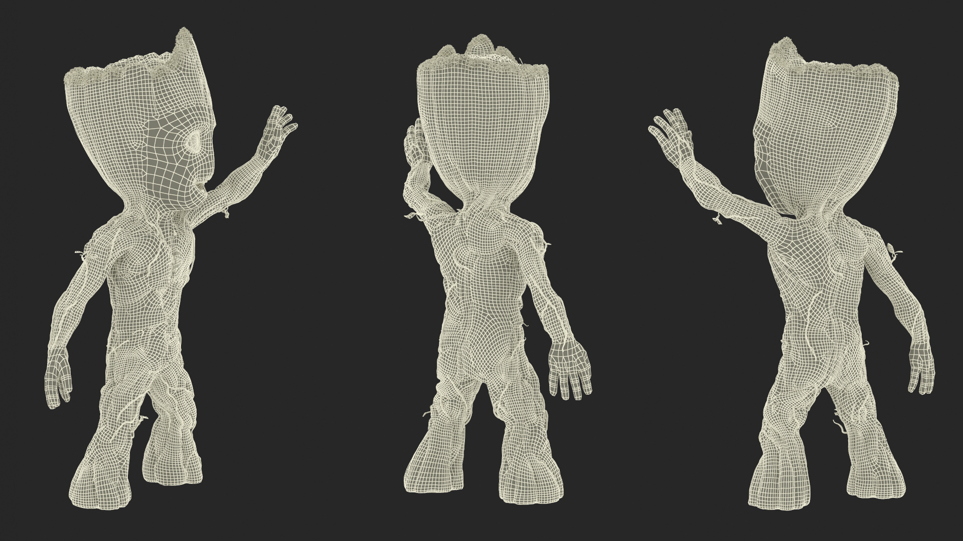 3D Groot Waving His Hand