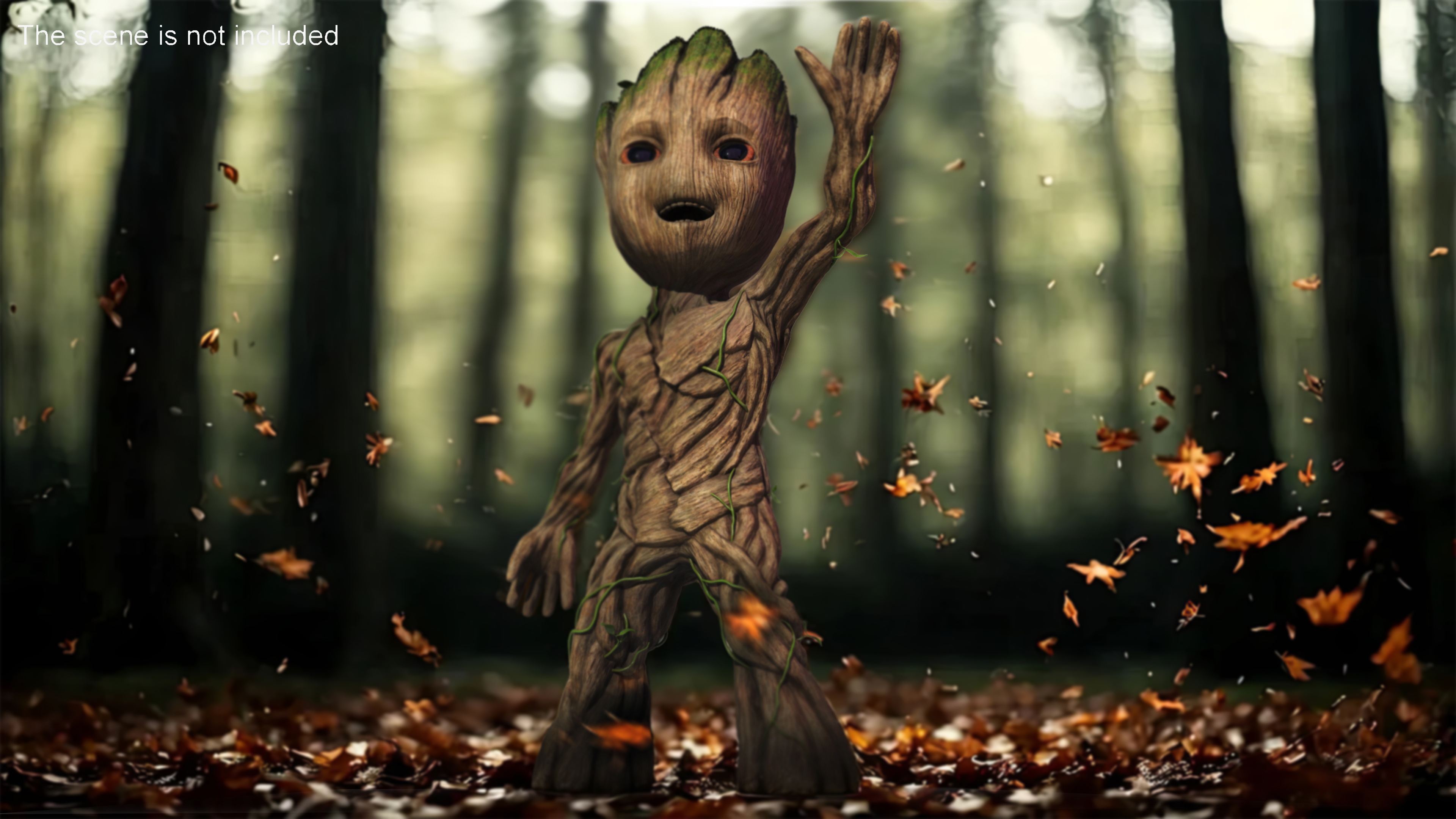 3D Groot Waving His Hand