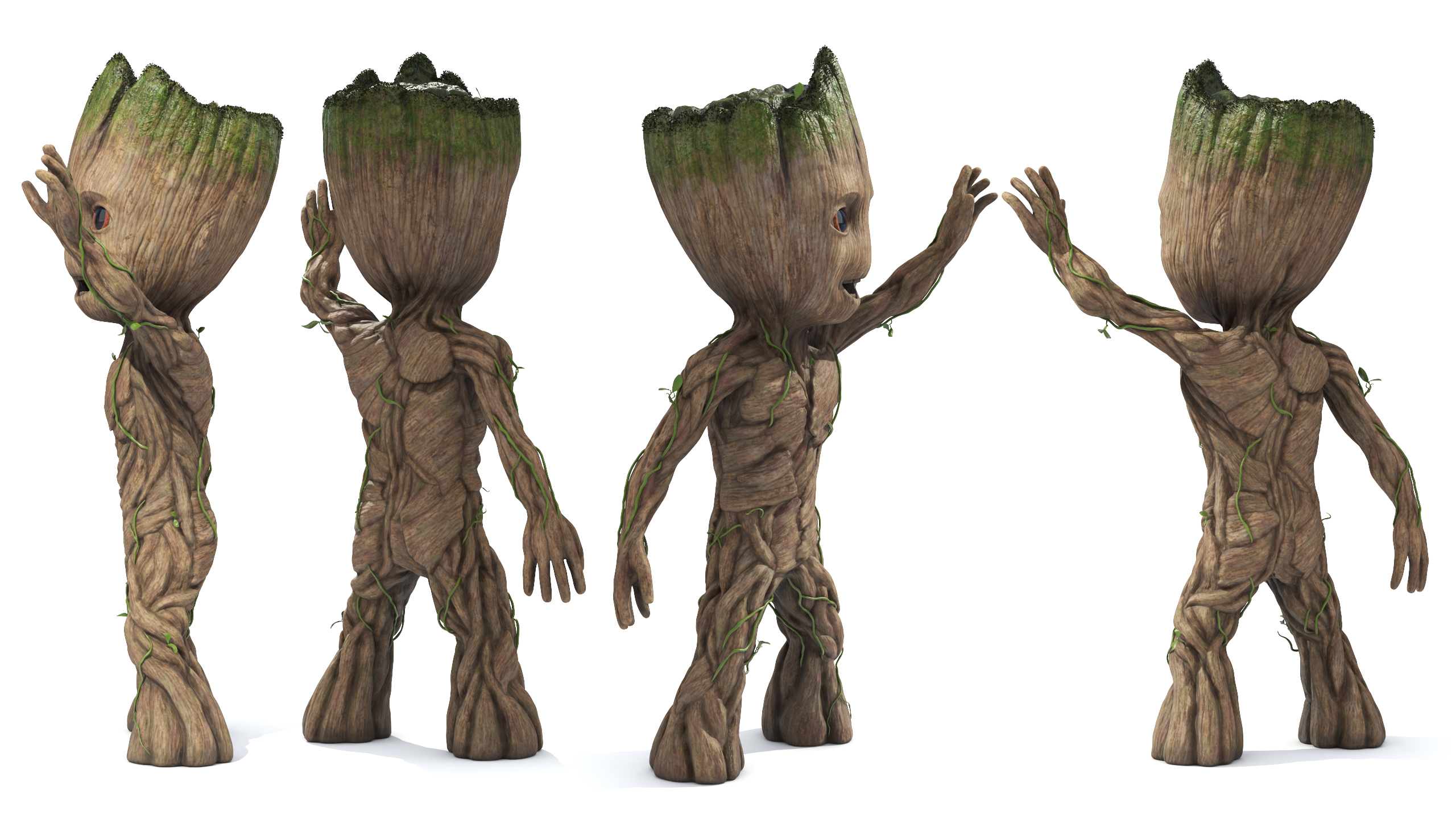 3D Groot Waving His Hand