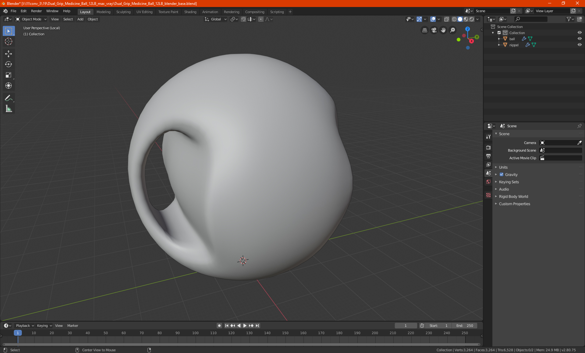 Medicine Ball Ritfit 8LB 3D model