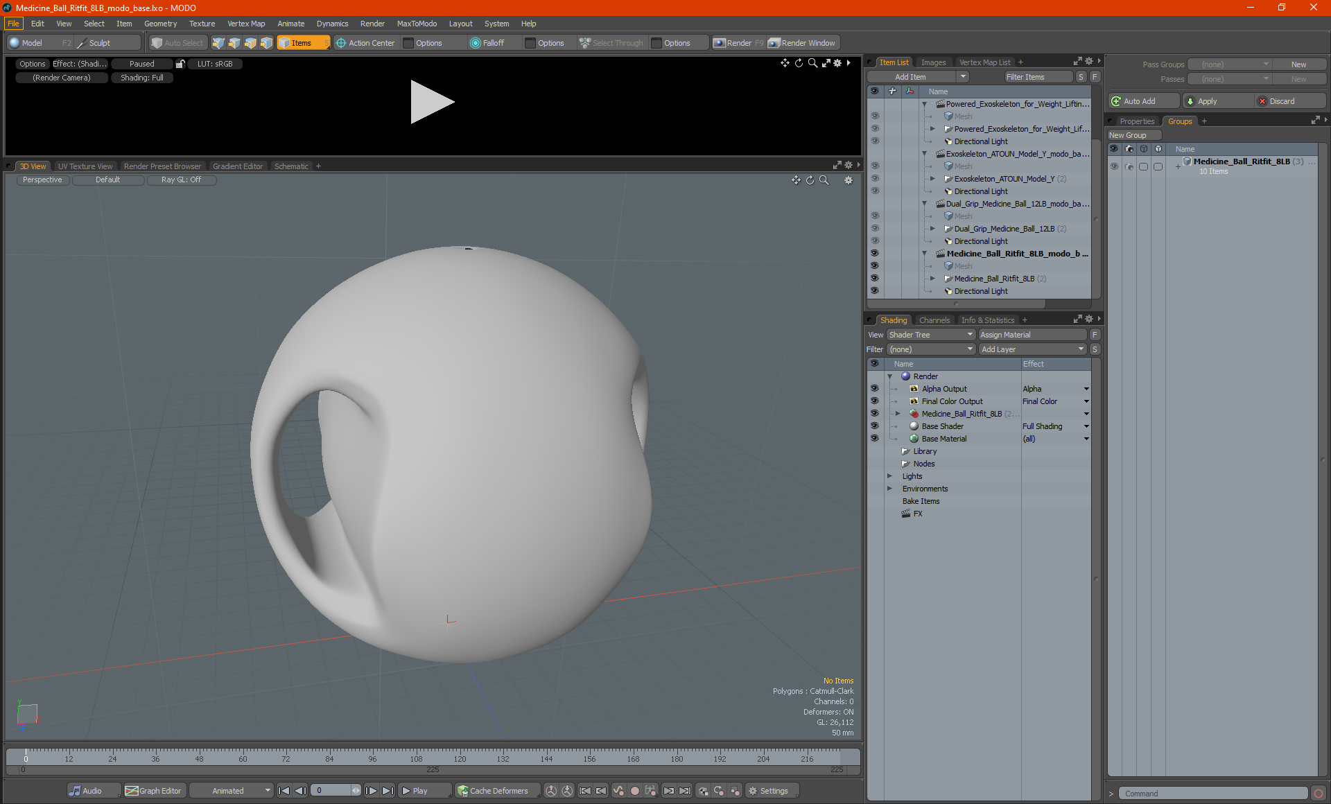 Medicine Ball Ritfit 8LB 3D model