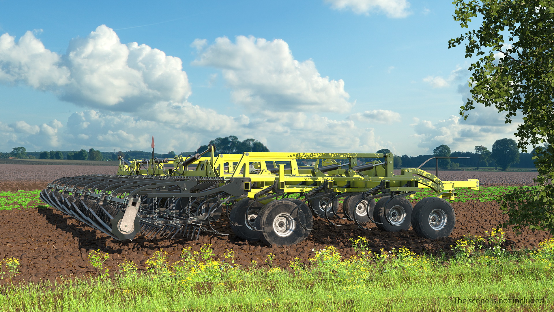 3D model Seedbed Cultivator Rigged