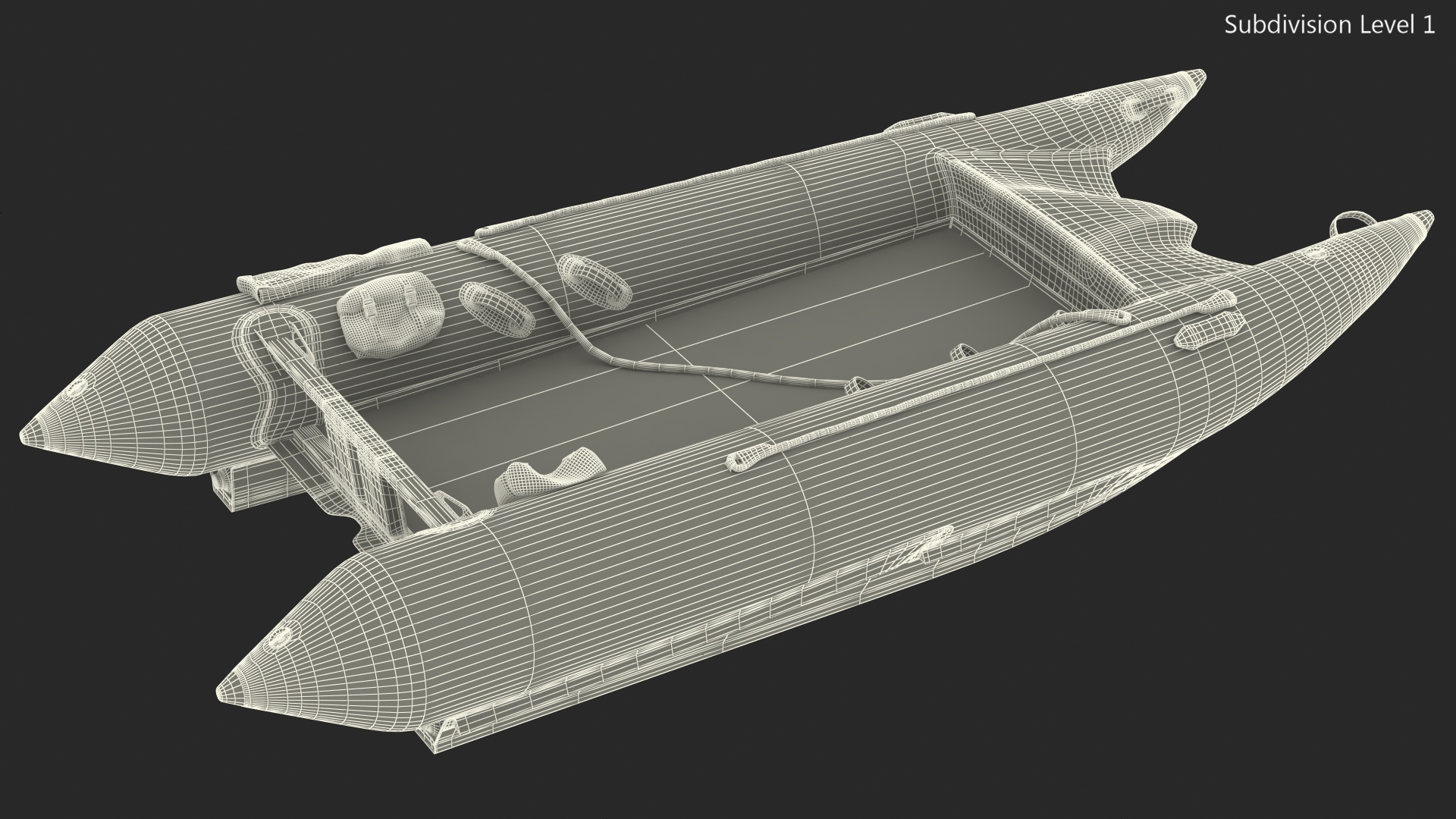 3D Racing Boat Gemini Zapcat F1 Grey model