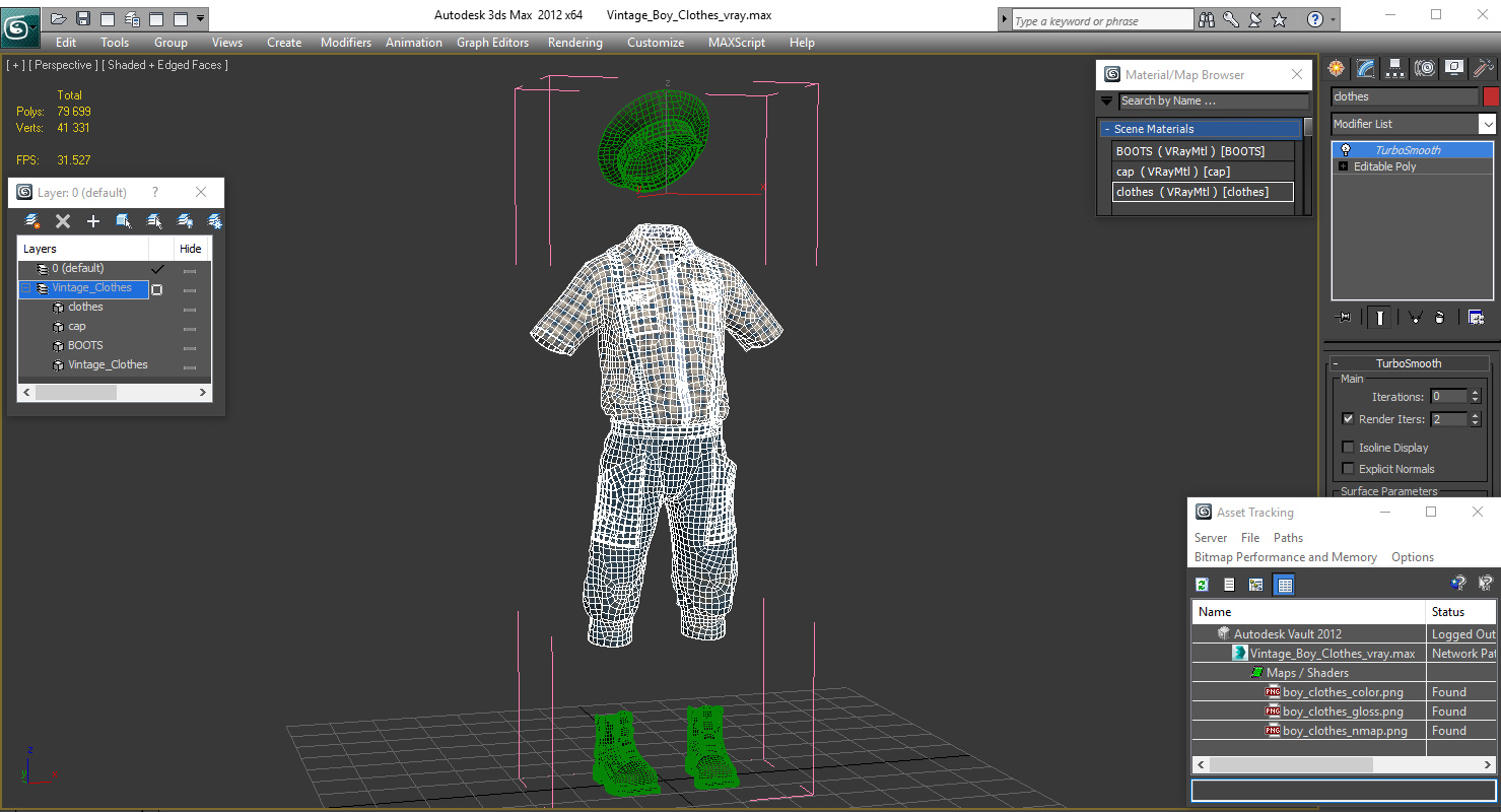 Vintage Boy Clothes 3D model