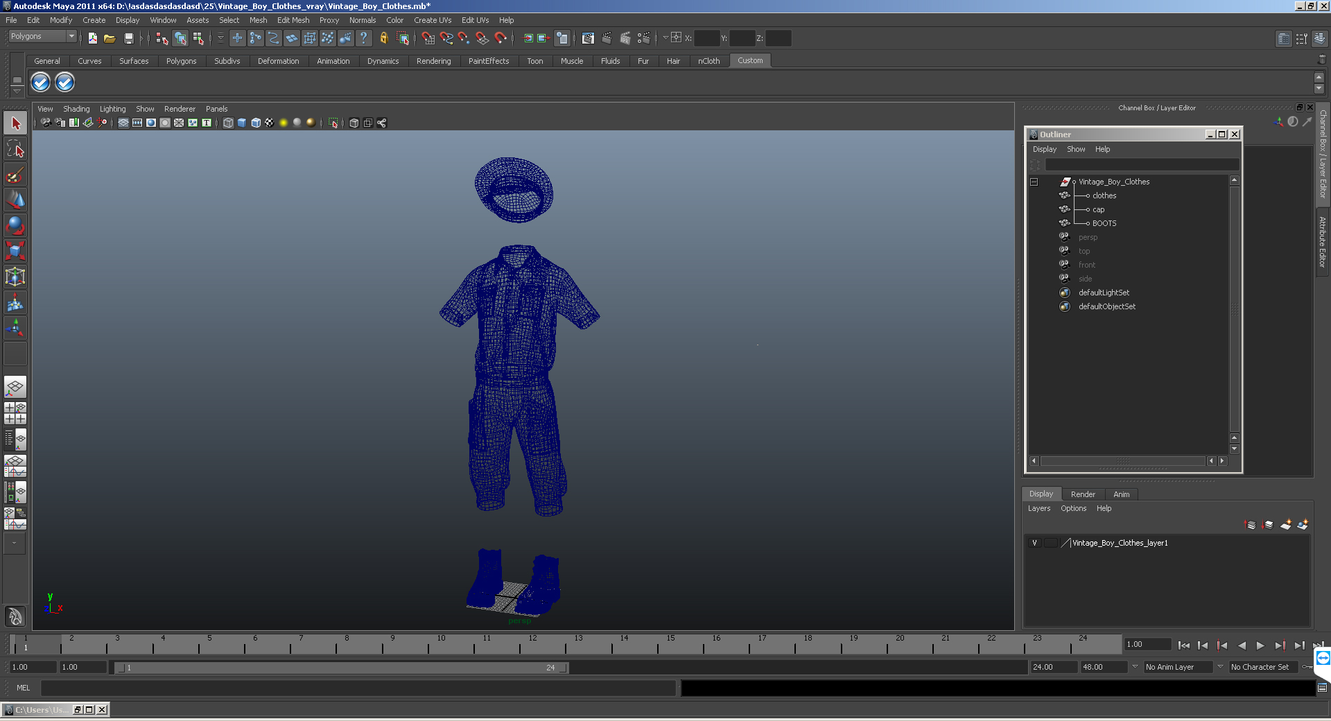 Vintage Boy Clothes 3D model