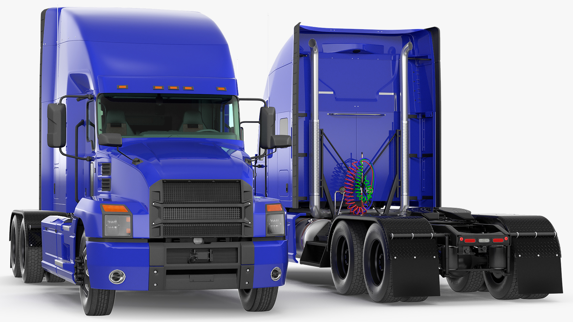 3D model Semi Truck Generic Rigged