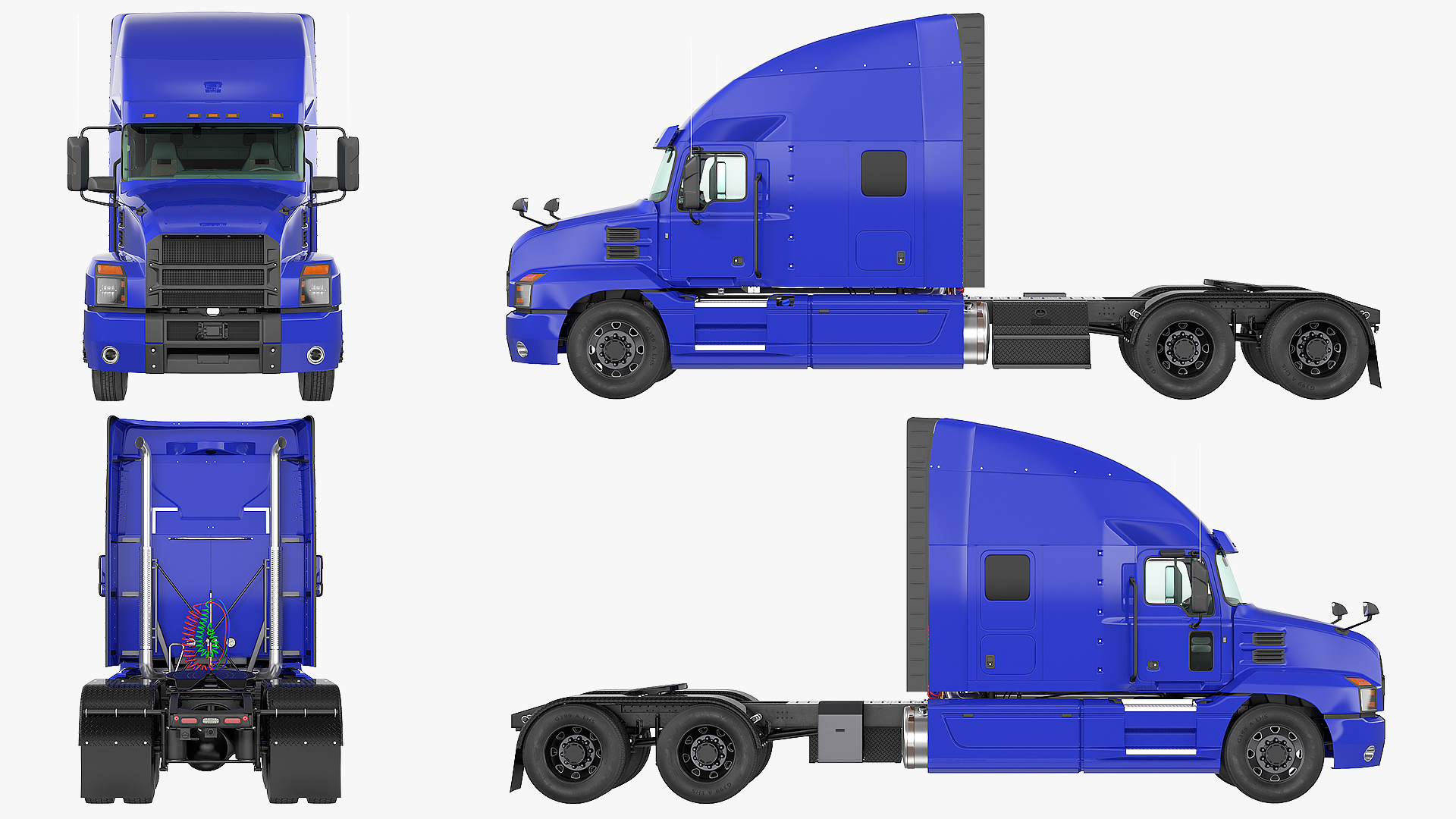 3D model Semi Truck Generic Rigged