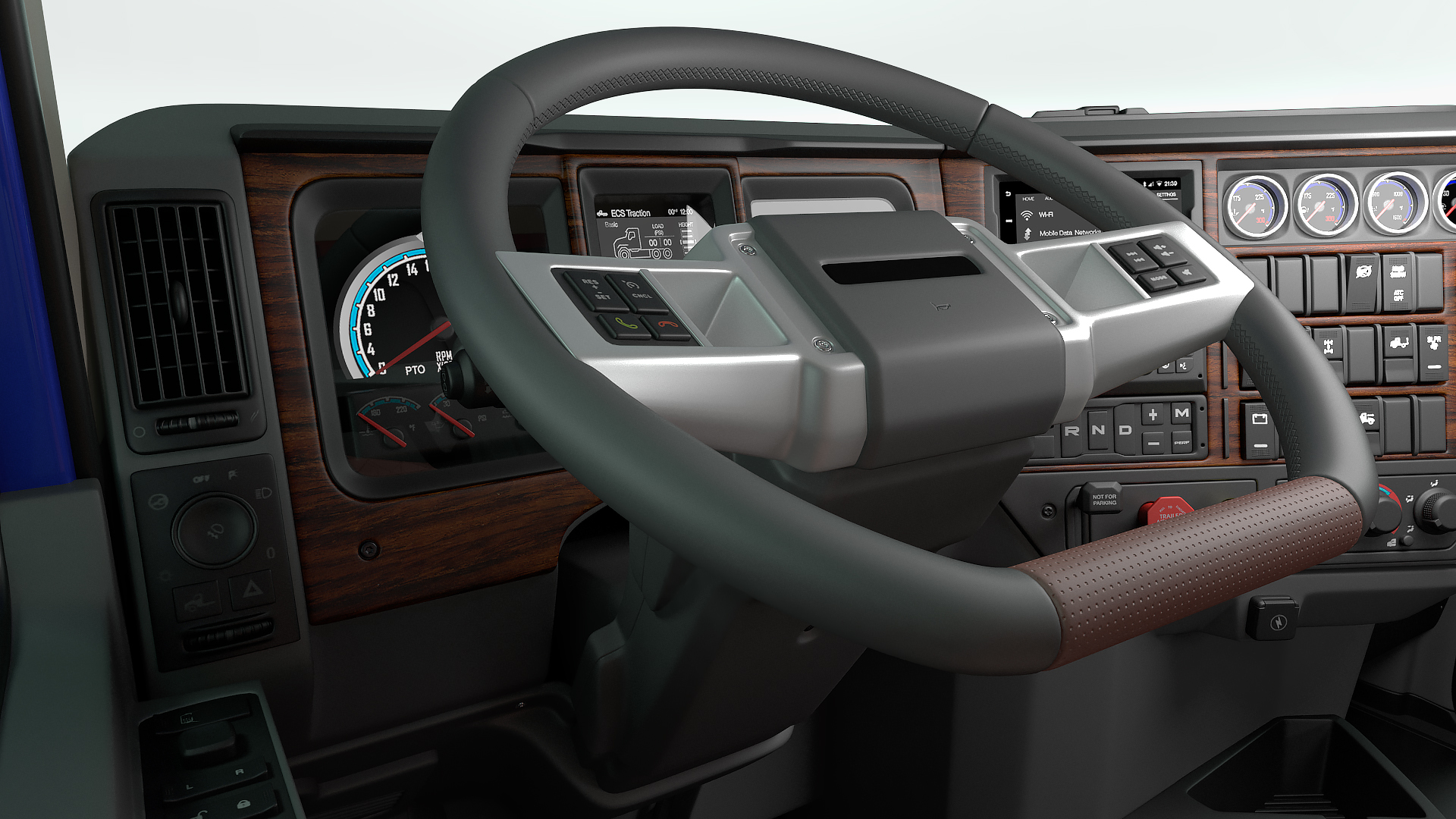 3D model Semi Truck Generic Rigged
