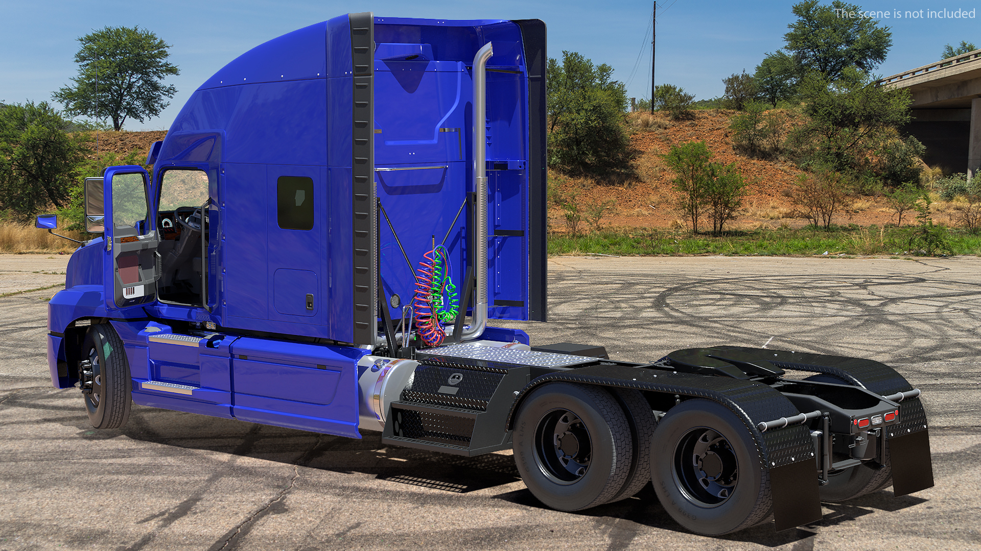 3D model Semi Truck Generic Rigged