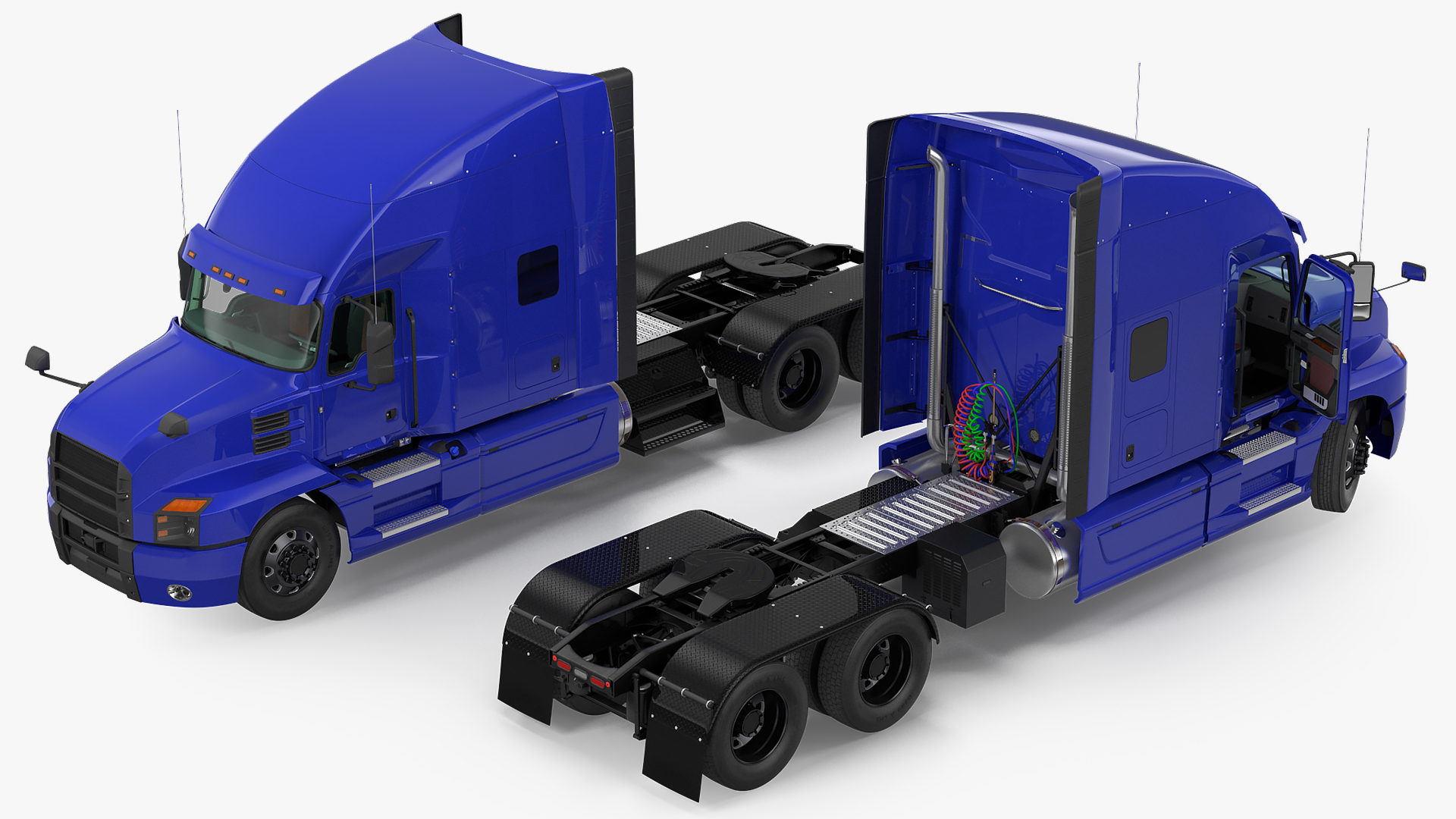 3D model Semi Truck Generic Rigged