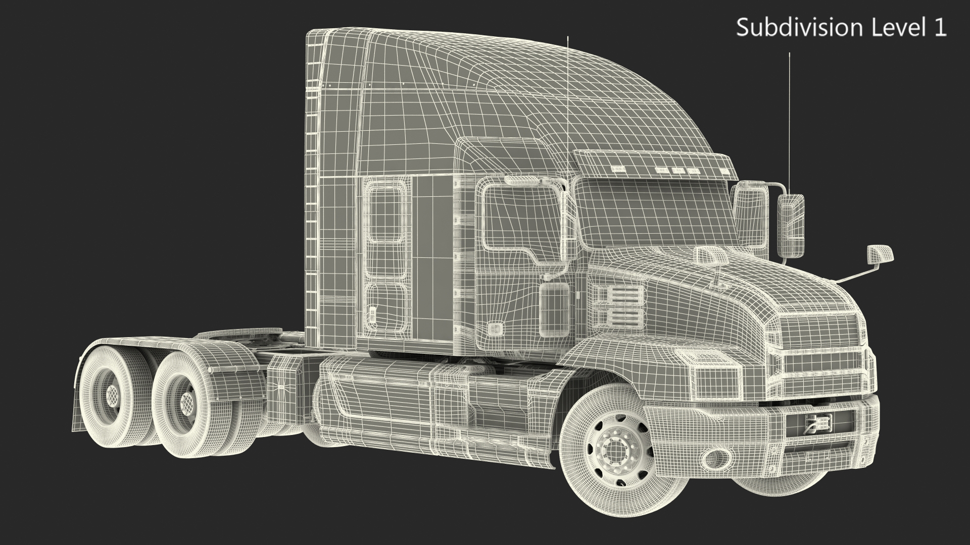 3D model Semi Truck Generic Rigged