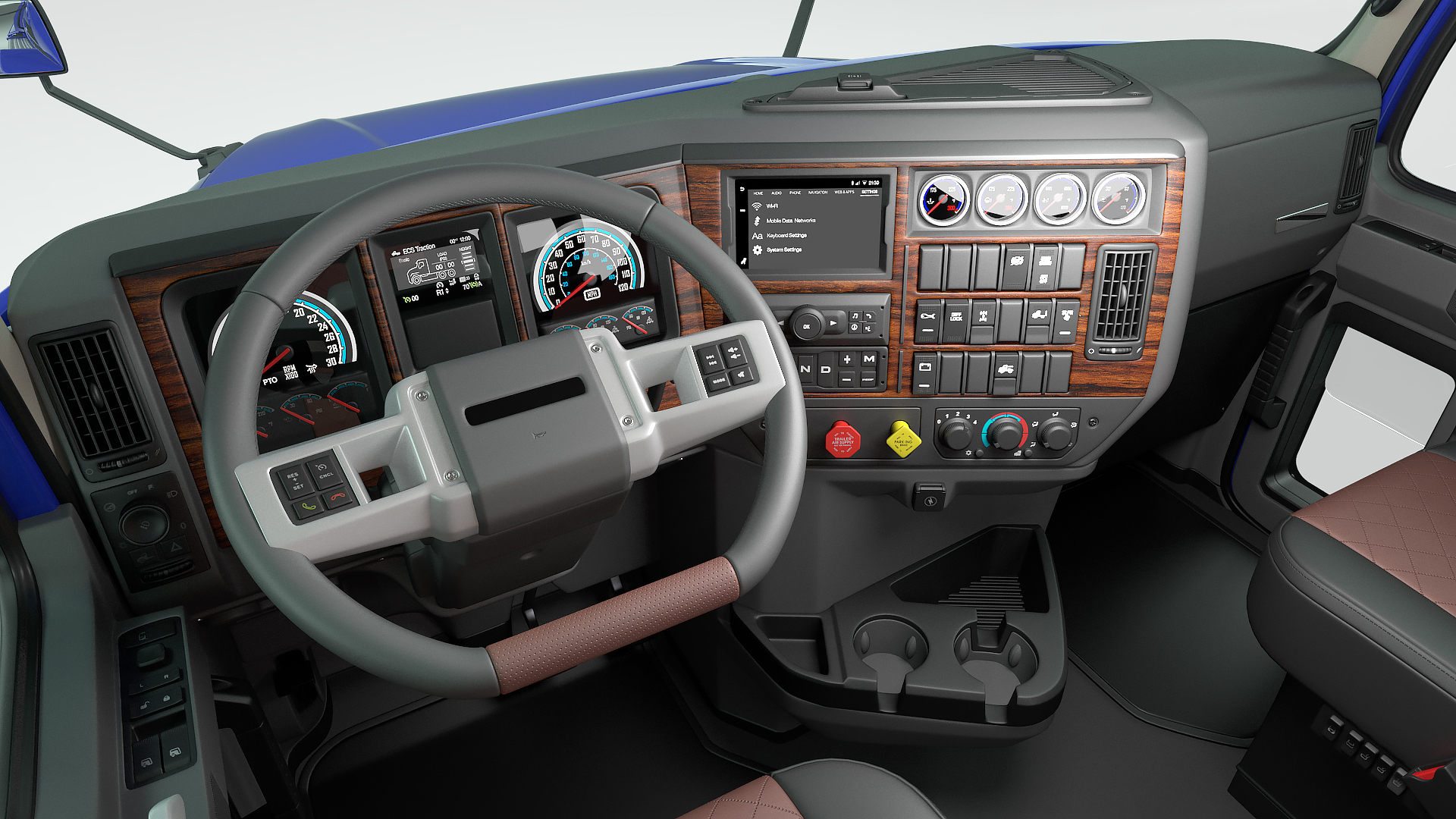 3D model Semi Truck Generic Rigged
