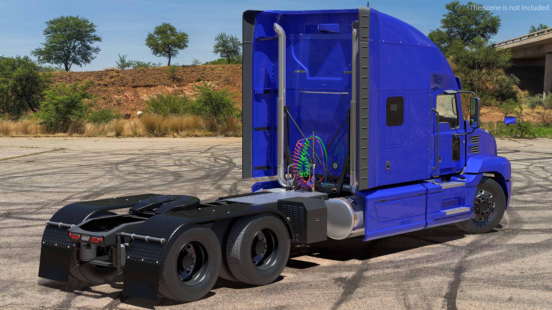 3D model Semi Truck Generic Rigged