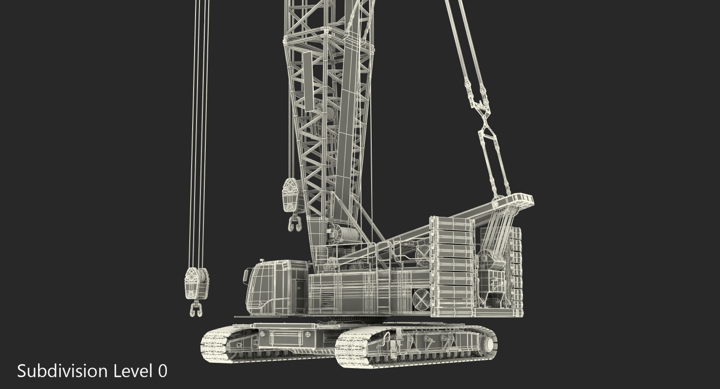 3D Crawler Crane Generic Rigged model