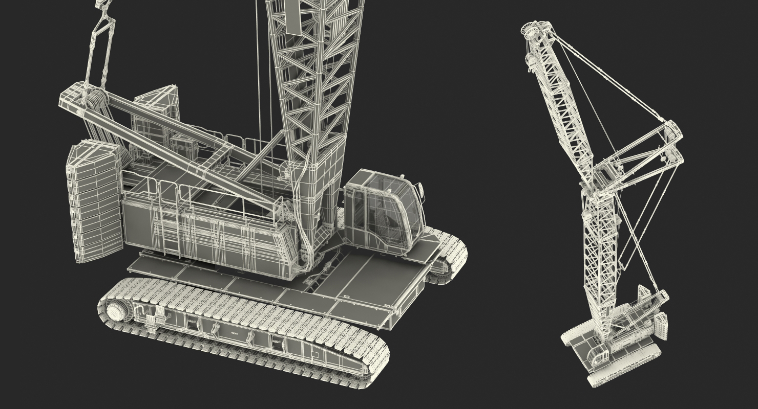 3D Crawler Crane Generic Rigged model