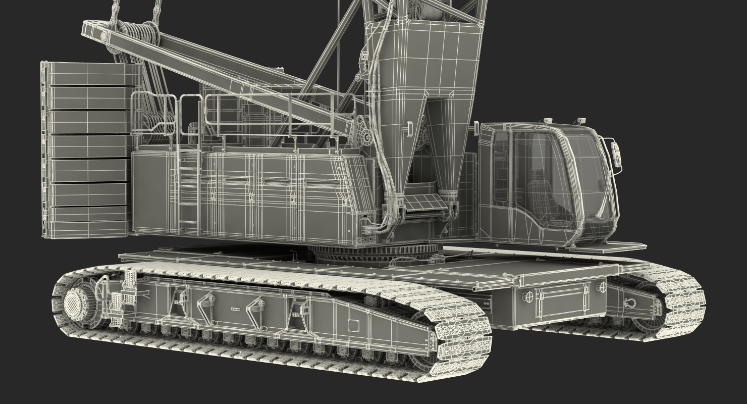3D Crawler Crane Generic Rigged model