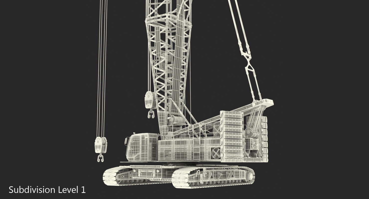 3D Crawler Crane Generic Rigged model