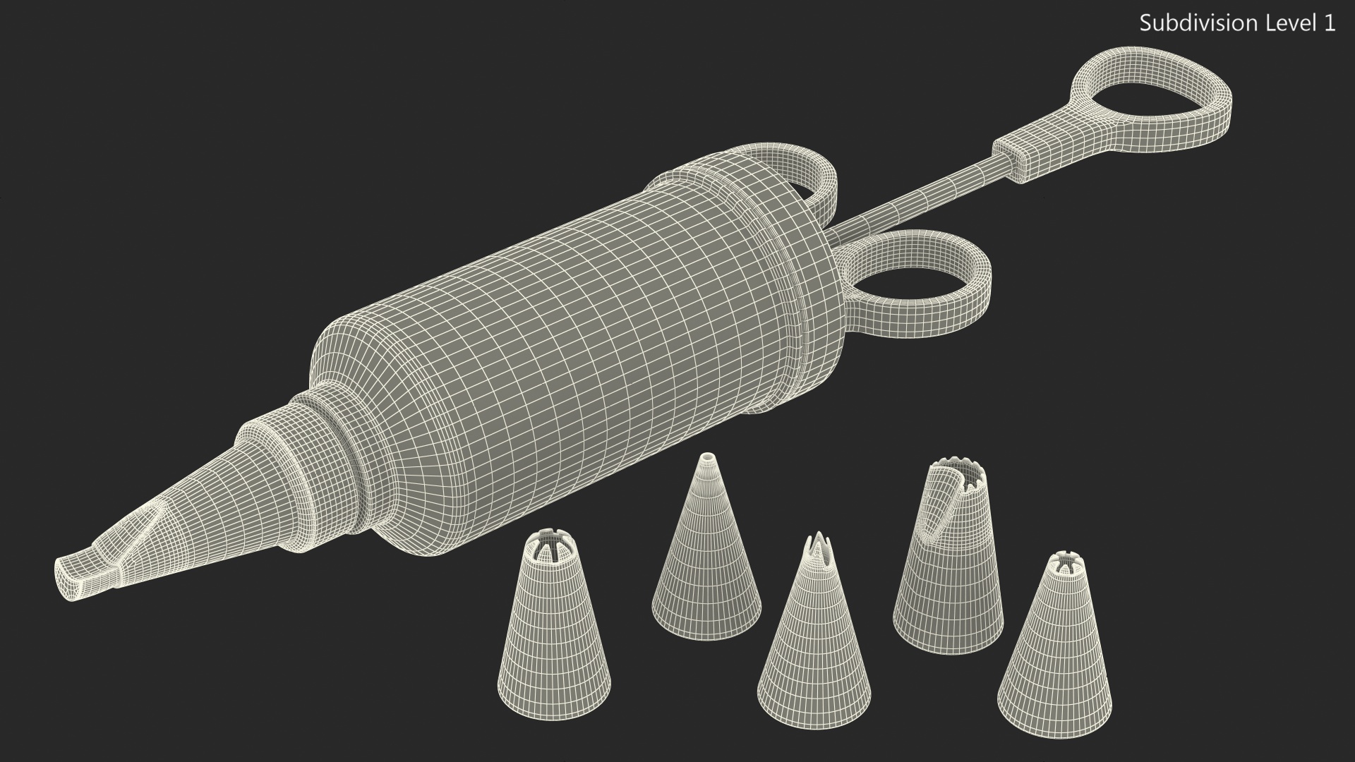 Cake Decorating Icing Syringe with Nozzles and Cream 3D
