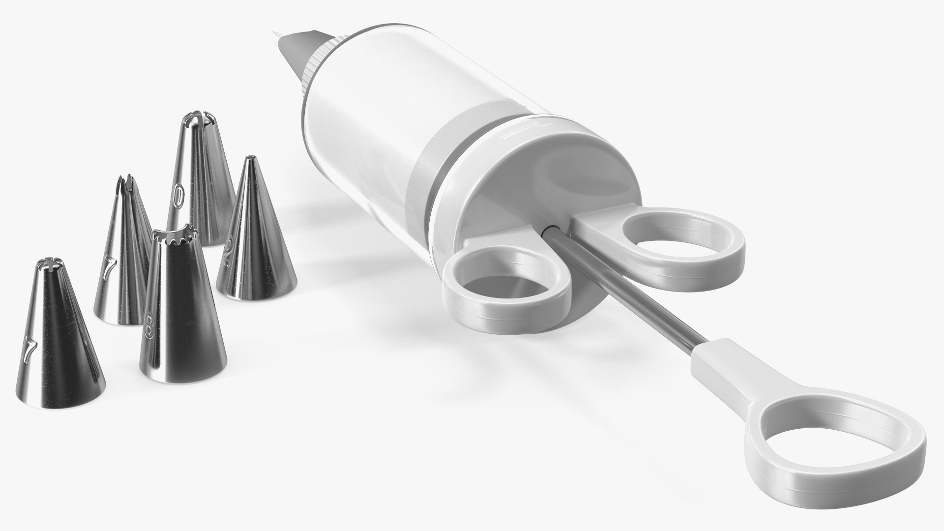 Cake Decorating Icing Syringe with Nozzles and Cream 3D