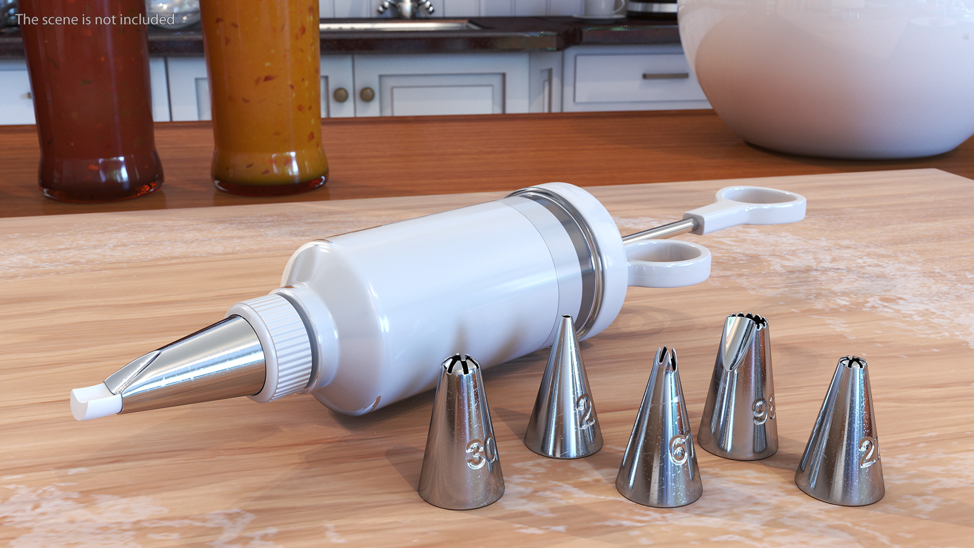 Cake Decorating Icing Syringe with Nozzles and Cream 3D