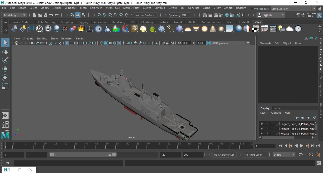 Frigate Type 31 Polish Navy 3D