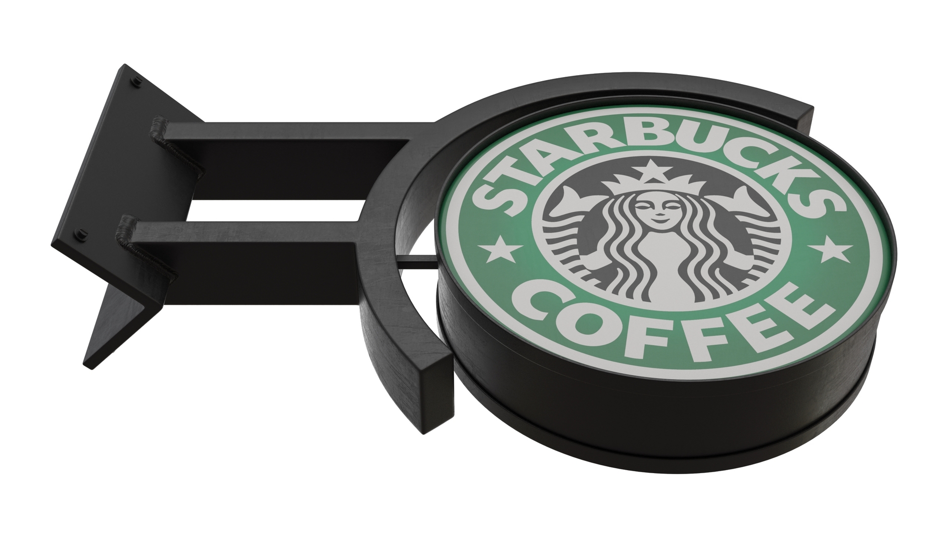 Corner Starbucks Signage Wall Mounted 3D