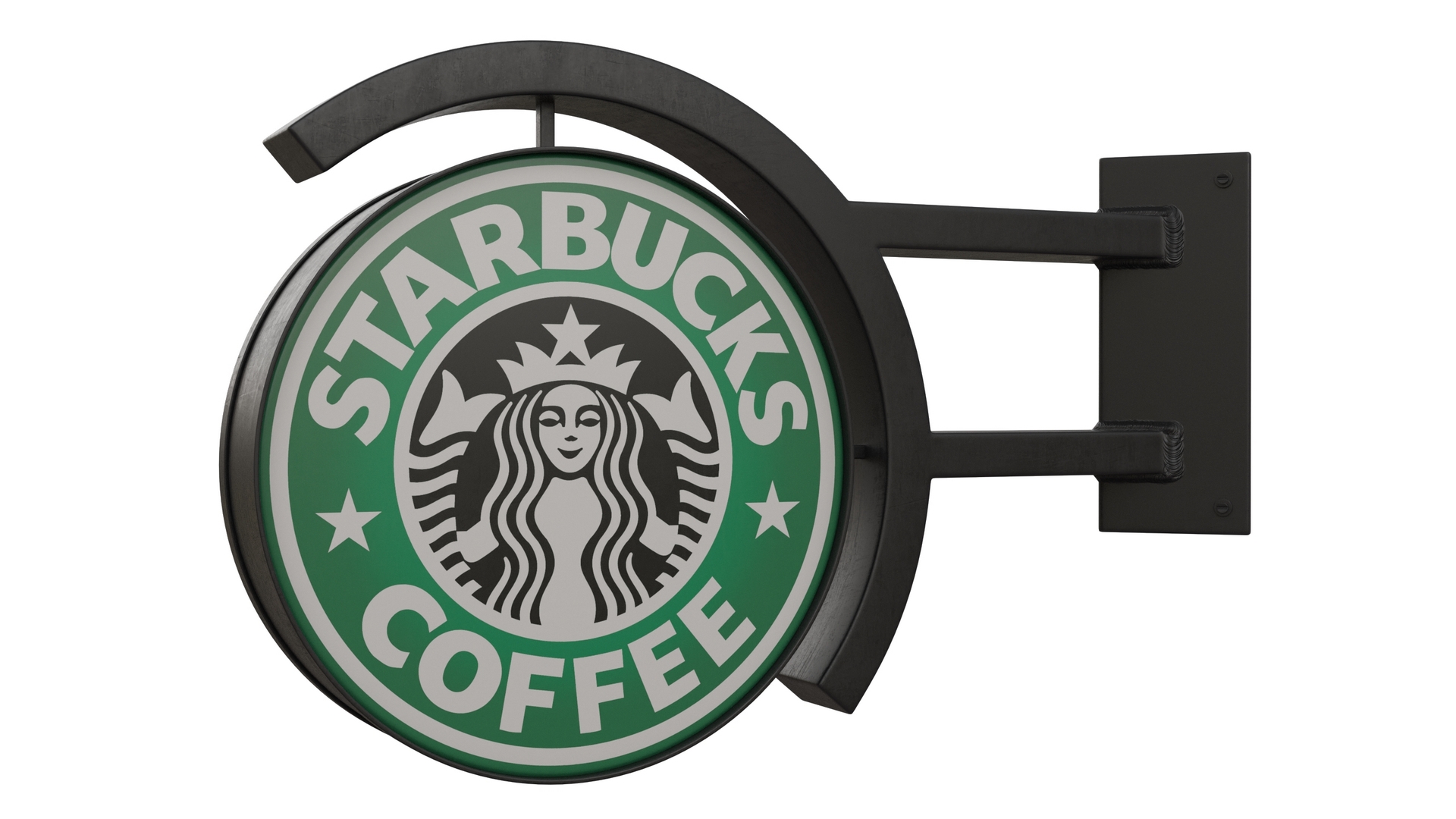 Corner Starbucks Signage Wall Mounted 3D