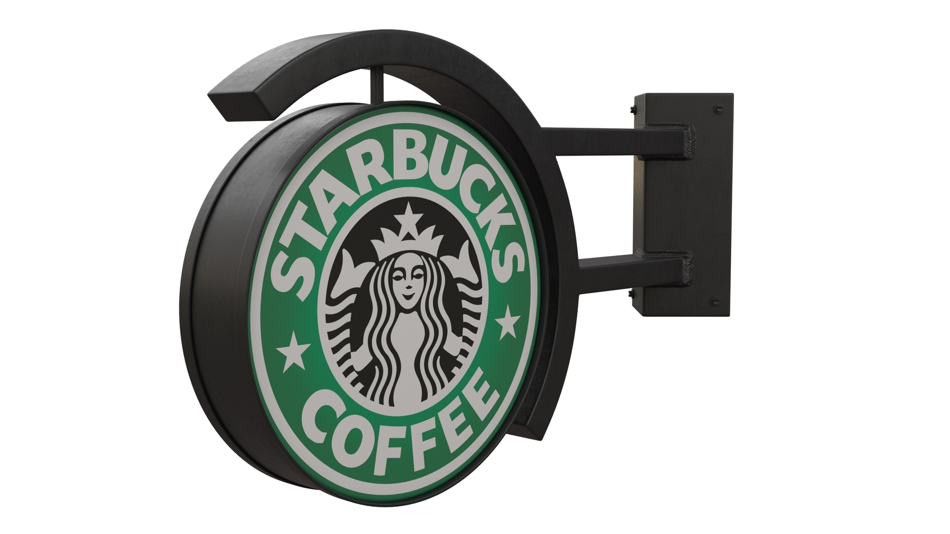 Corner Starbucks Signage Wall Mounted 3D
