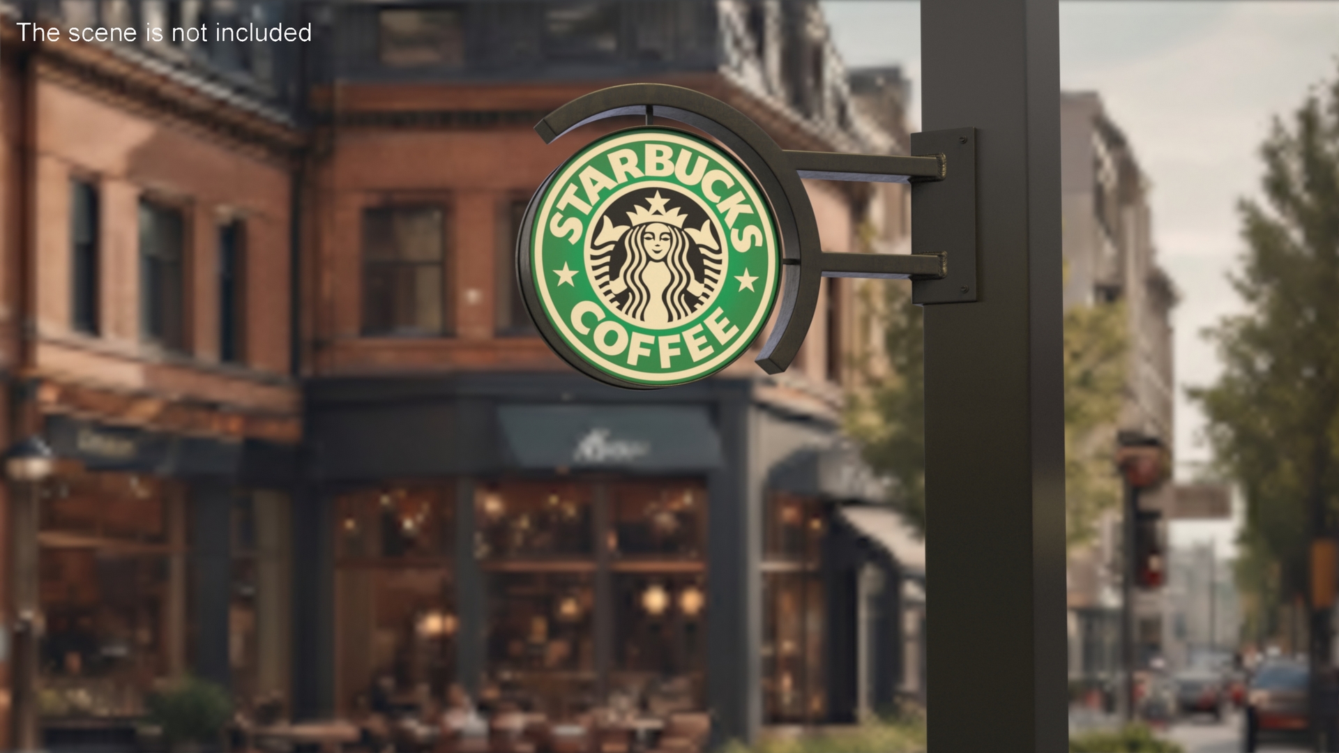 Corner Starbucks Signage Wall Mounted 3D
