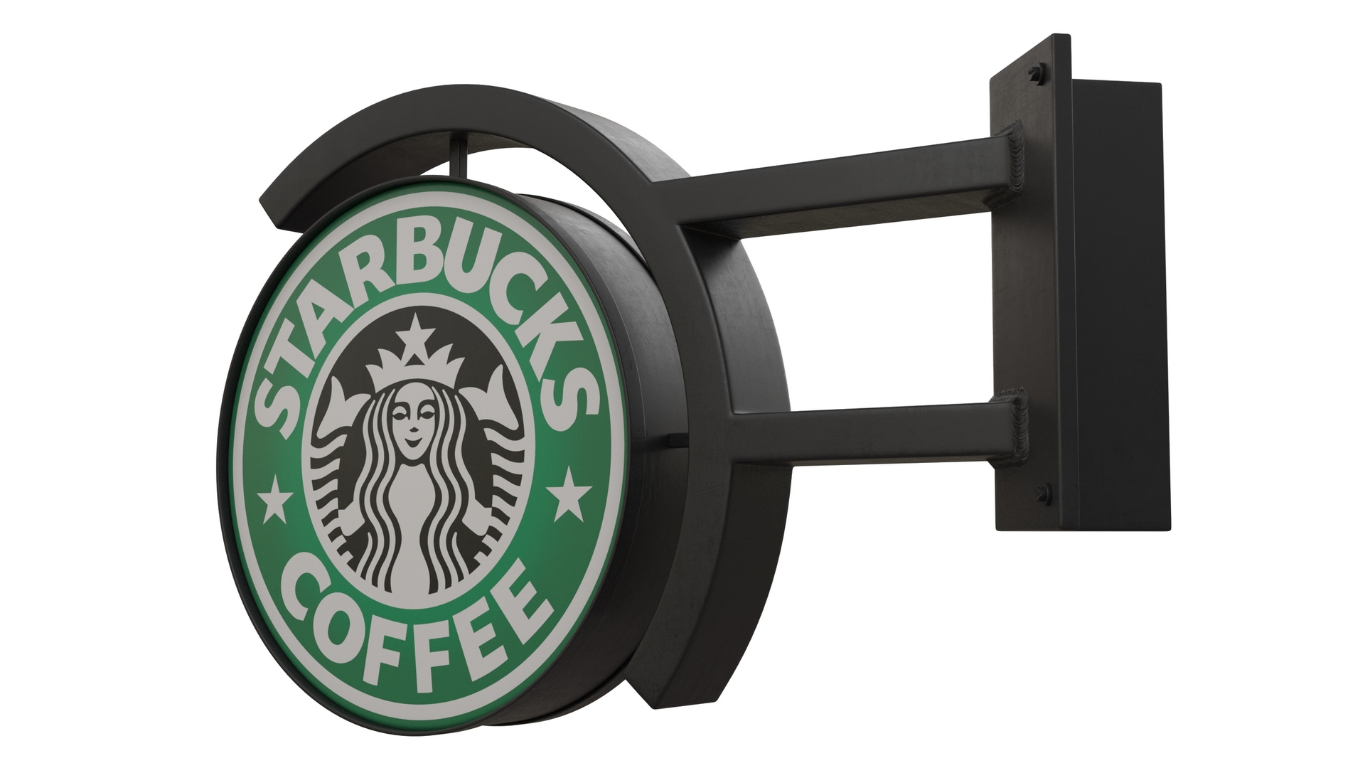 Corner Starbucks Signage Wall Mounted 3D