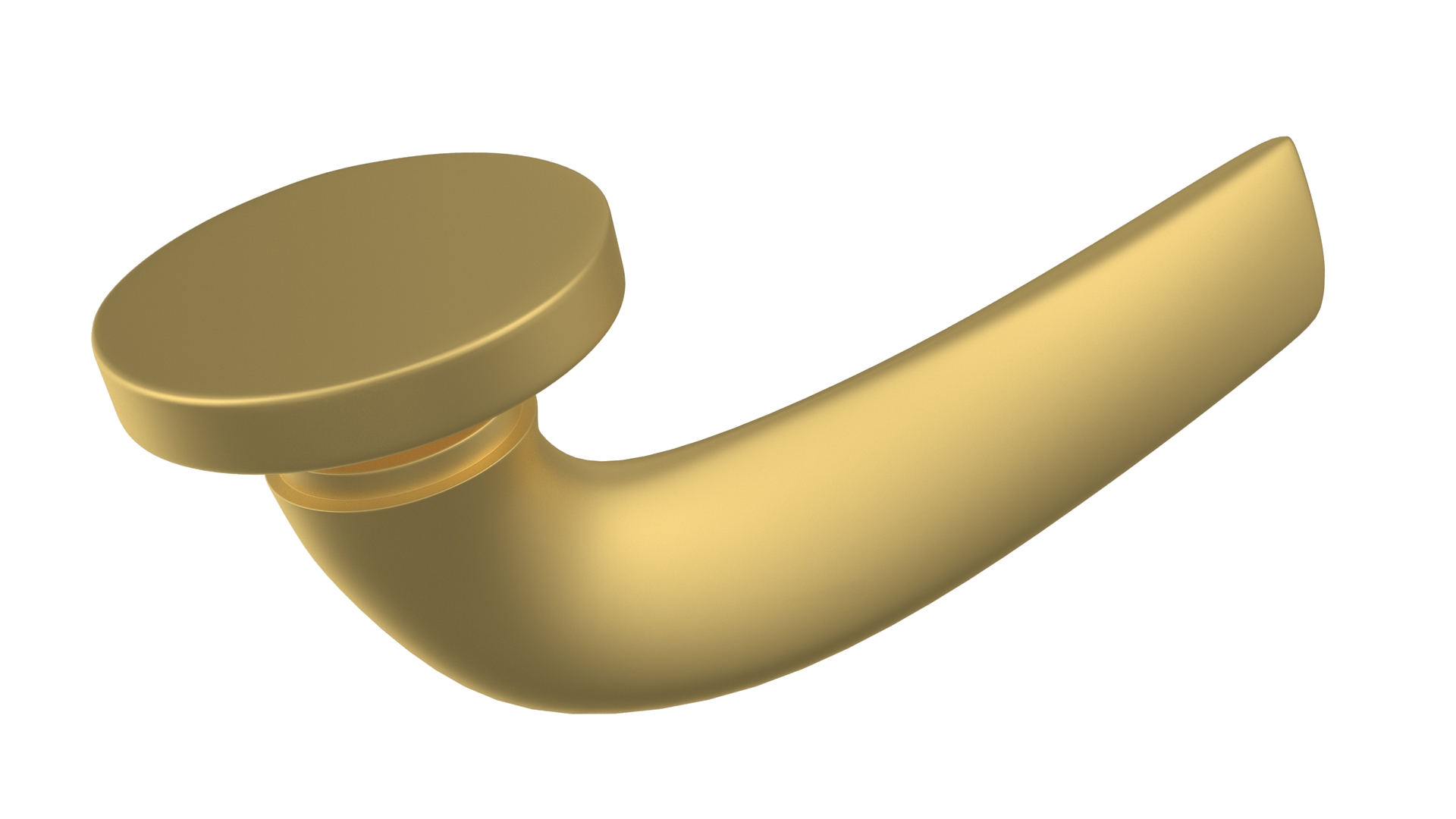 3D model Door Handle Rotary Curved Gold