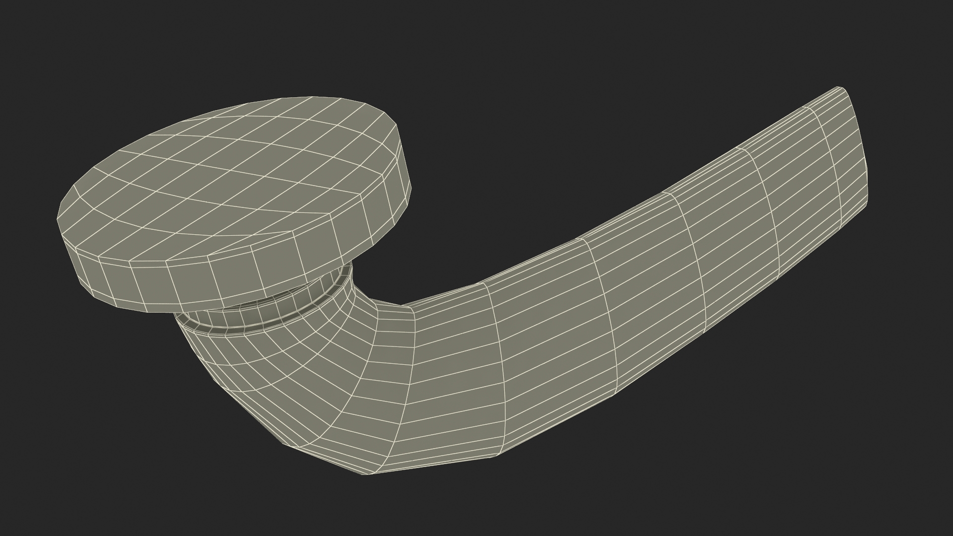 3D model Door Handle Rotary Curved Gold