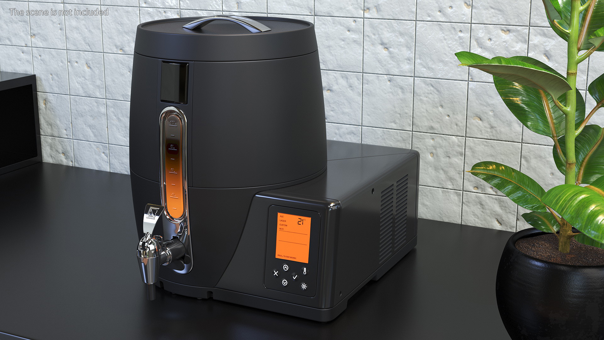3D model Home Beer Brewing Machine with Beer Mugs