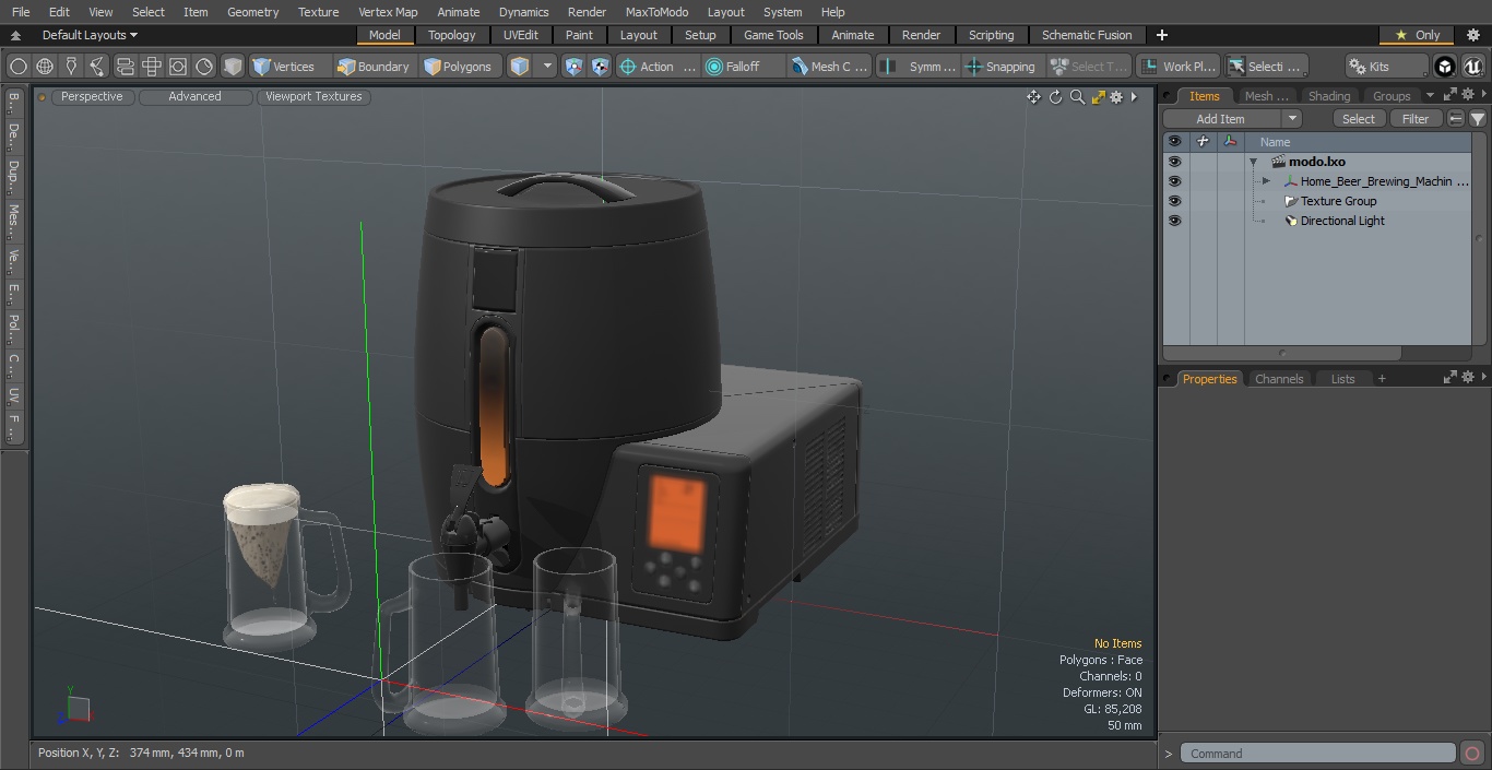 3D model Home Beer Brewing Machine with Beer Mugs
