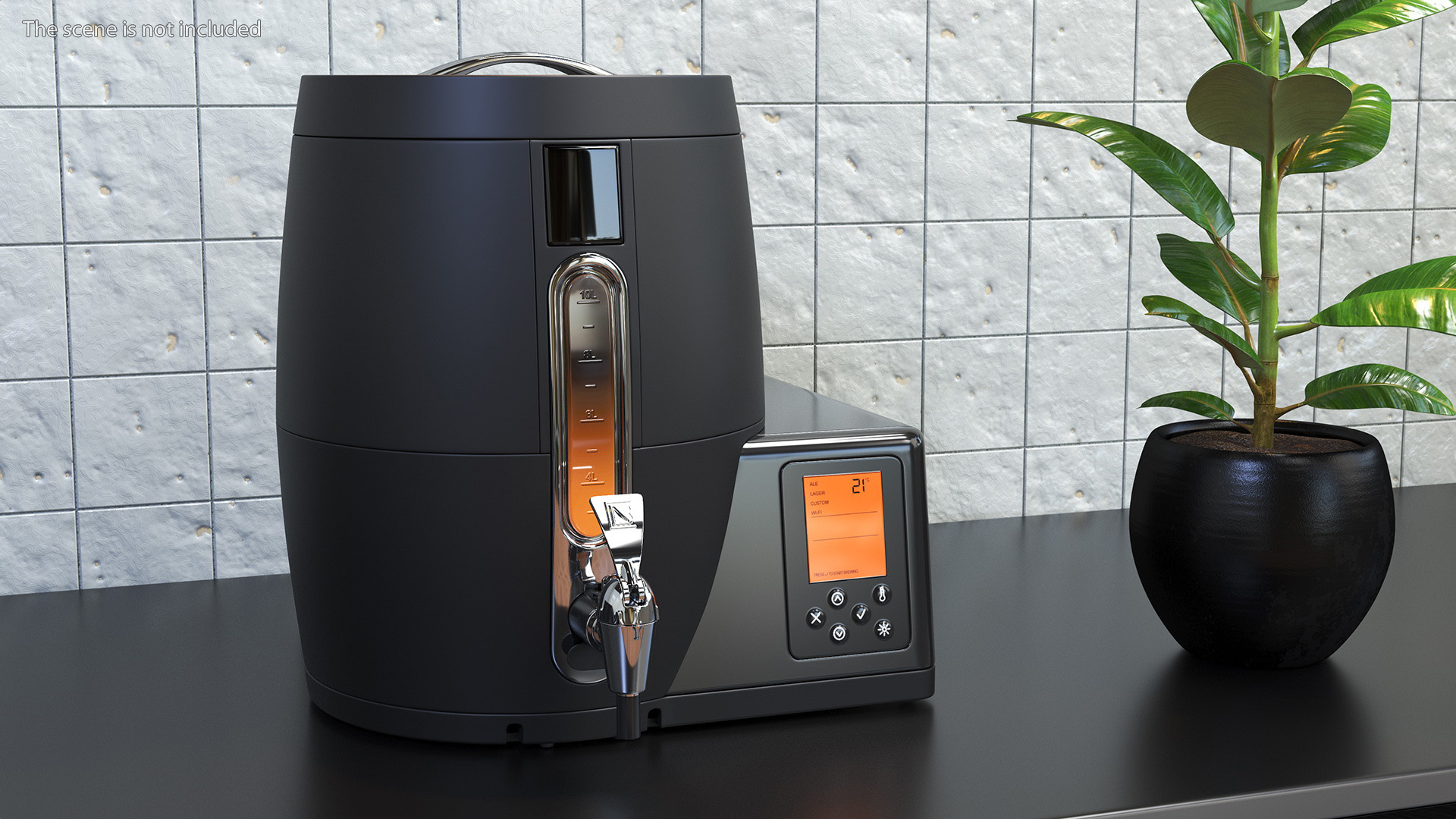 3D model Home Beer Brewing Machine with Beer Mugs
