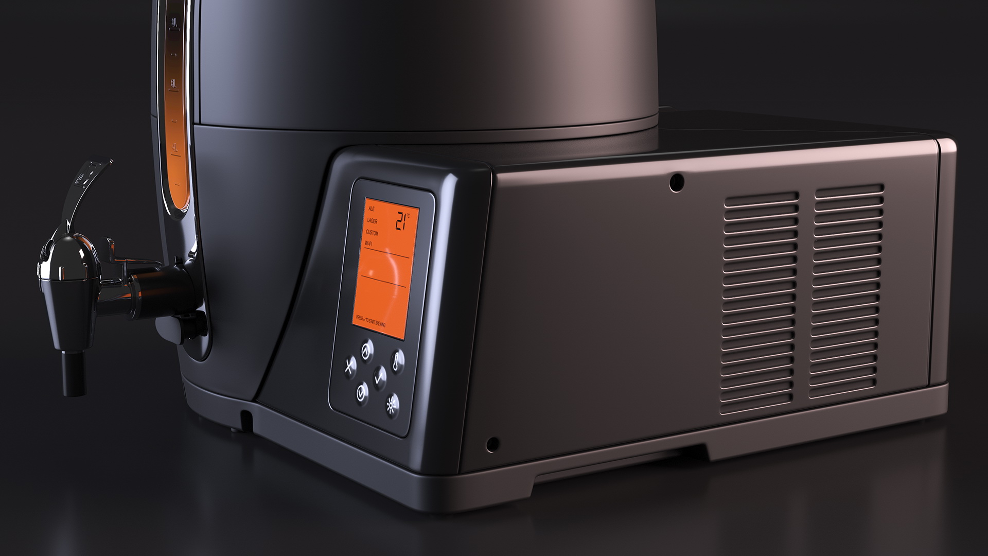 3D model Home Beer Brewing Machine with Beer Mugs