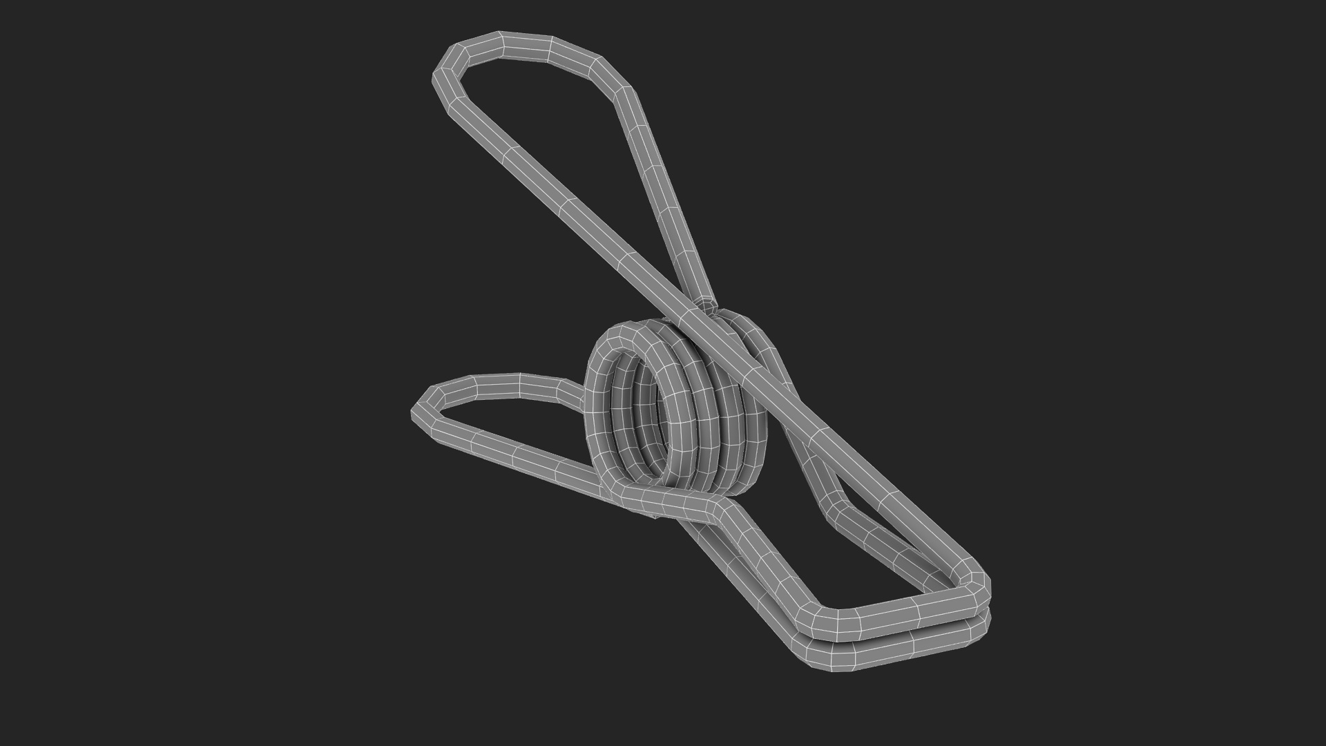 Steel Clothes Peg Chrome 3D model