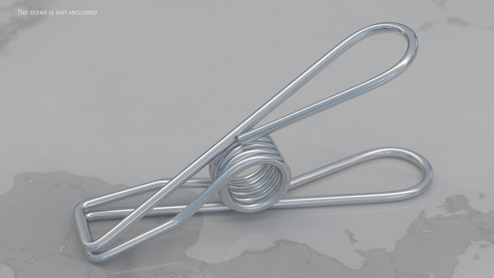 Steel Clothes Peg Chrome 3D model