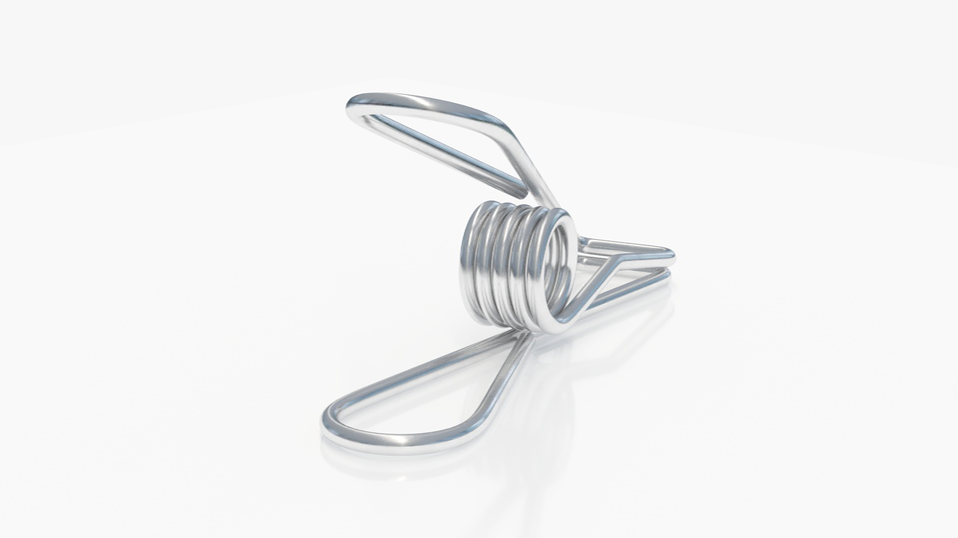 Steel Clothes Peg Chrome 3D model
